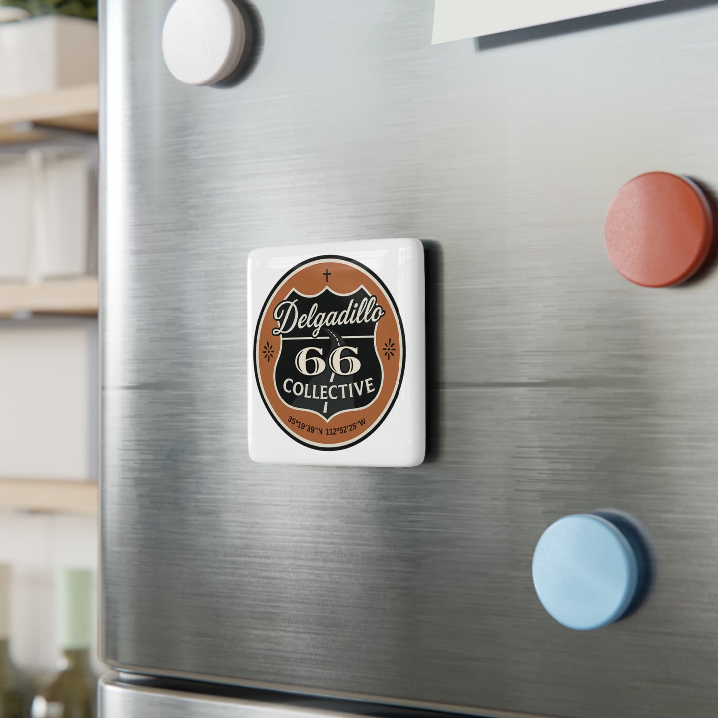 Delgadillo 66 Collective Porcelain Magnet - Vintage Route 66 Decor