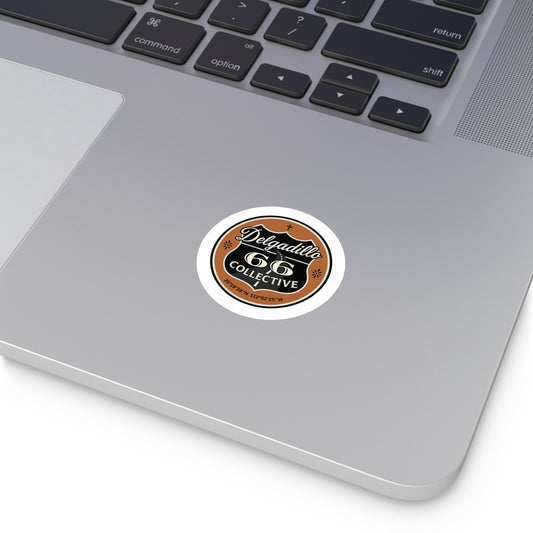 Vintage Route 66 Round Stickers, Travel Decal, Retro Car Decor, Gift for Road Trip Lovers, Wall Art, Laptop Stickers